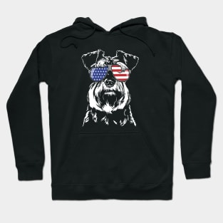 Proud Miniature Schnauzer American Flag patriotic dog Hoodie